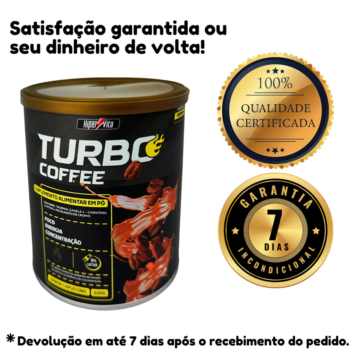 suplemento alimentar zero açucar turbo coffee hipervita